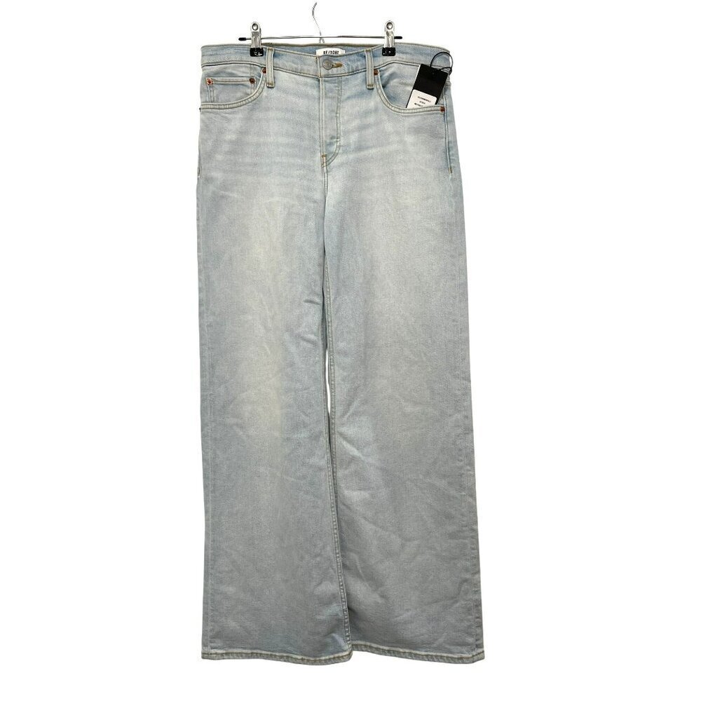 Re/Done Mid Rise Wide Leg Acqua NWT Size 30 Redone - Picture 2 of 6